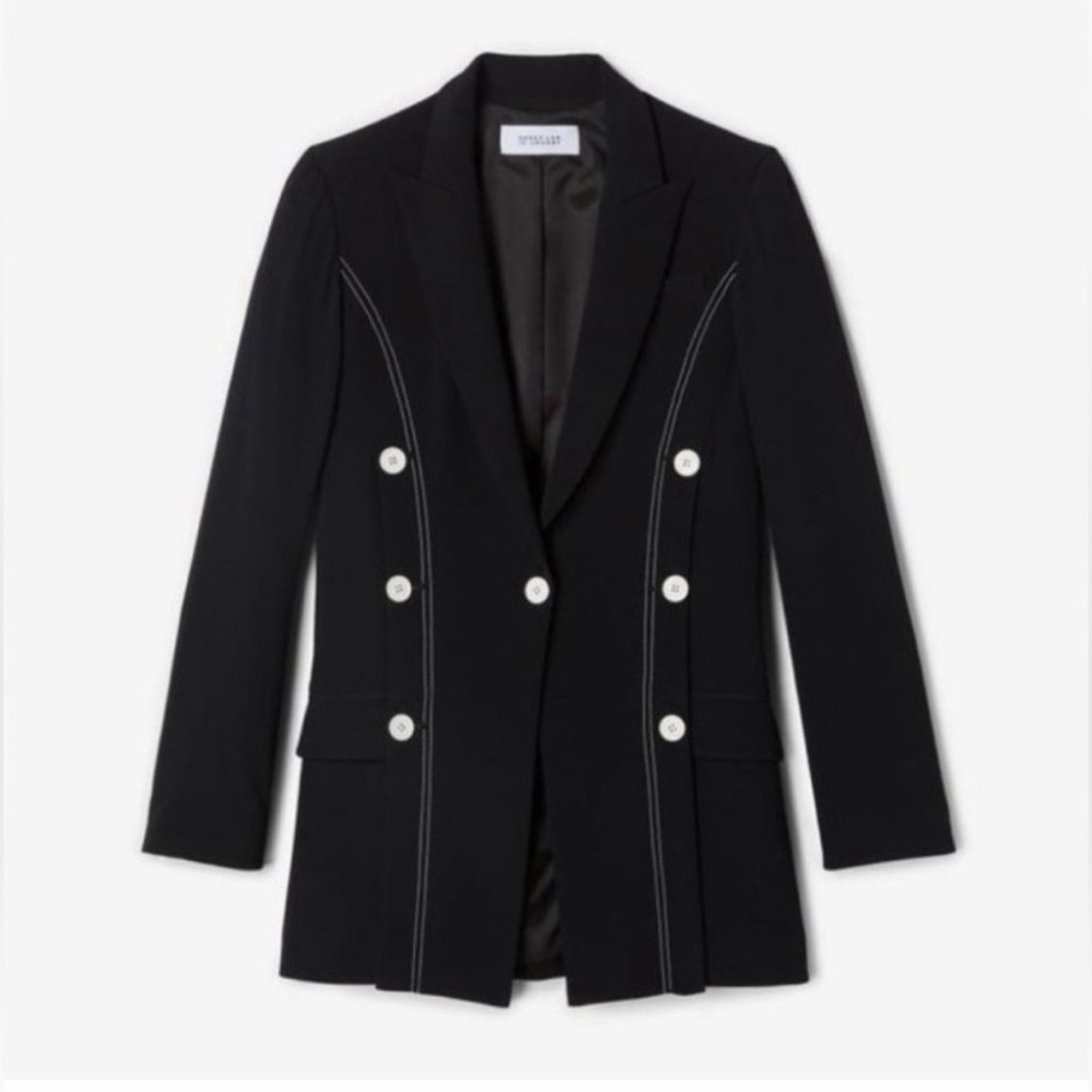 NWT! Derek Lam 10 Crosby Black Washed-Crepe Blazer | Size 6